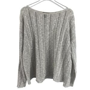 Eileen Fisher Organic Linen Blend Open Knit Sweater Long Sleeve Neutral Size PL